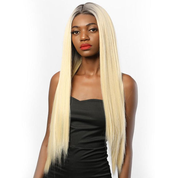 Fake Scalp Synthetic Full Lace Straight Wig Two Tone 2T613# - petsarenotproducts