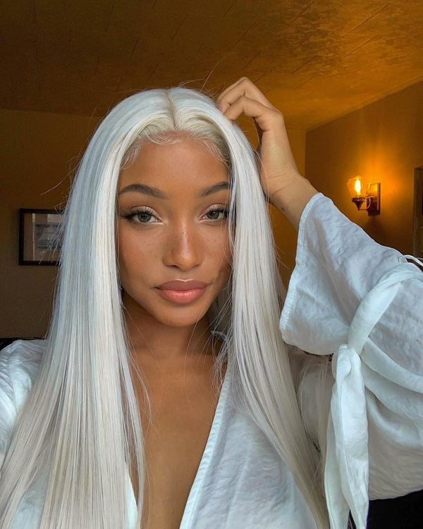 Fake Scalp Synthetic Frontal Lace Wig 13''x6''straight wigs color 60#