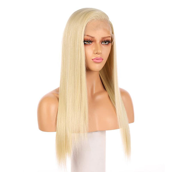 Fake Scalp Synthetic Full Lace Straight Wig Blonde Hair 613# - MILDWILD