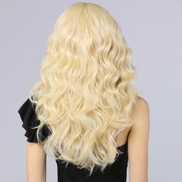Synthetic Lace Front Wig Long Wavy Fake Scalp 613# Blonde Color - MILDWILD