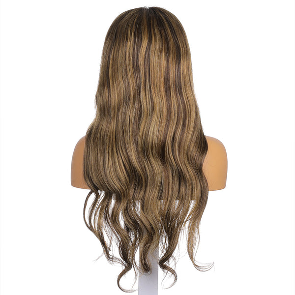 Evelyn |  24” Warm Tone Long Body Wave Human Hair Lace Front Wig