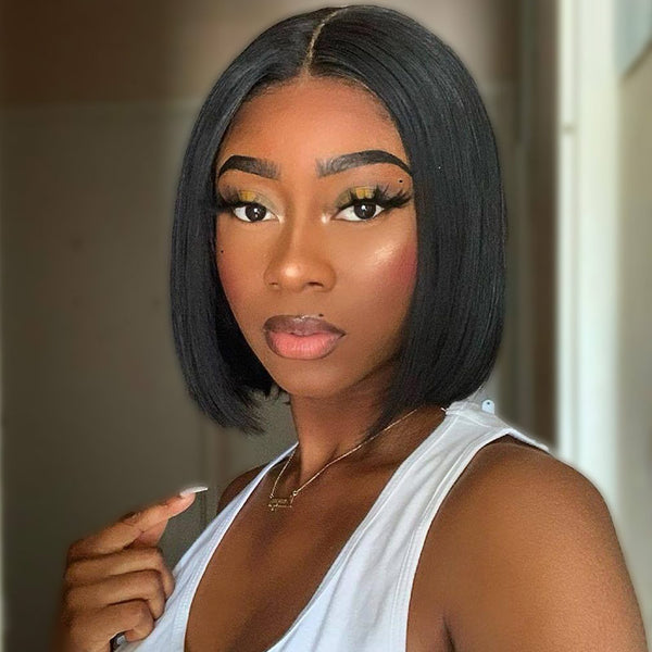 10" Bob Short Glueless Lace Wig Human Hair Wigs