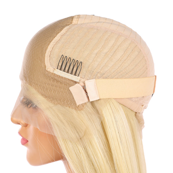Synthetic Lace Front Wig Long Straight Two Tone Blonde Color 2T103#