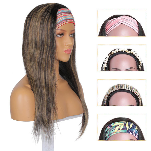 straight headband wig human hair