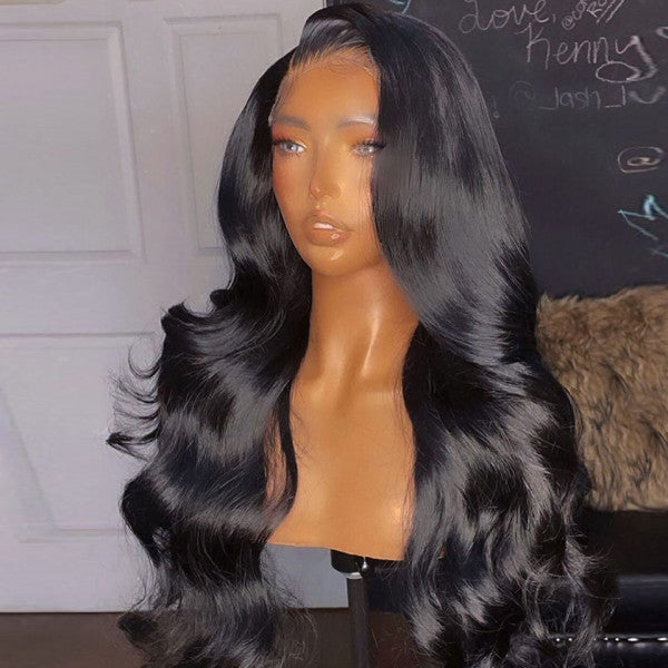 Milian |Eye-catching Black Lace Front Wig Body Wave Human Hair Wigs