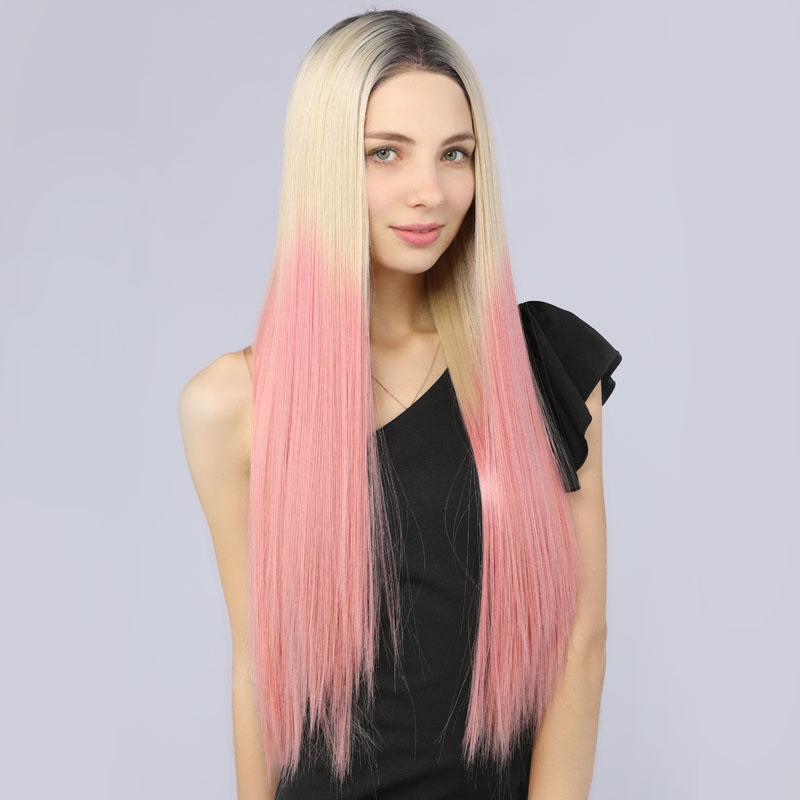 Synthetic Full Lace Wigs 2T103 Pink Color Free Shipping FUHSI