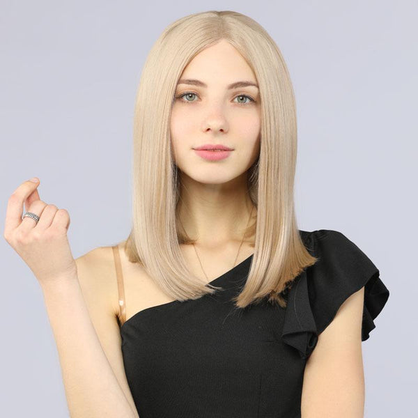 Lace Front Wigs Bob Straight Synthetic Lace Wig 13*6 Inches Blonde Color 103# - MILDWILD